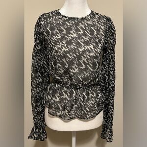 Express Black & Gray Patterned Blouse